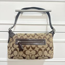 Coach Brown Monogram Canvas Handbag 