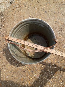 Vintage Stamp Number 12 Heavy Duty Galvanized Farm Bucket