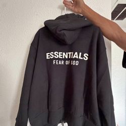 Black Fear of God Essentials hoodie