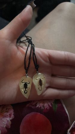 matching glow in the dark scorpion necklaces
