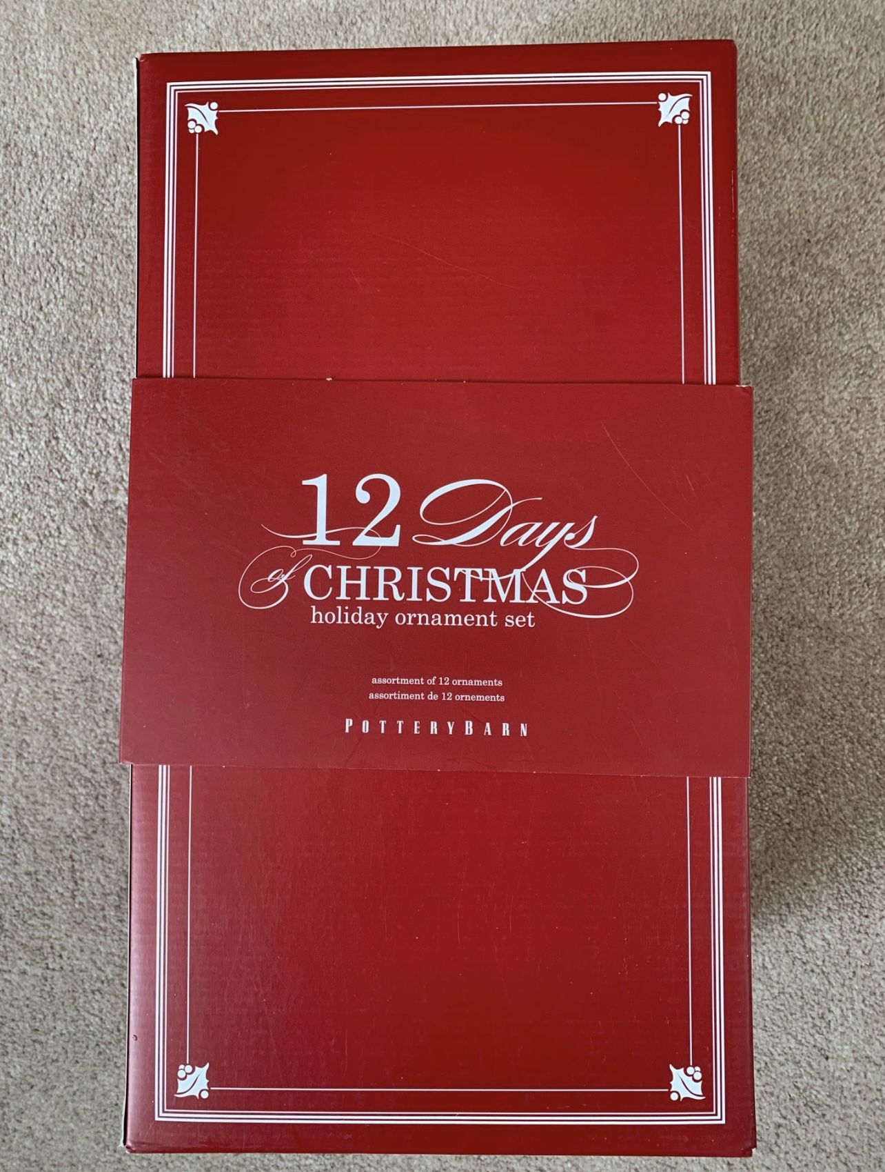 POTTERY BARN 12 DAYS OF CHRISTMAS MERCURY GLASS ORNAMENTS