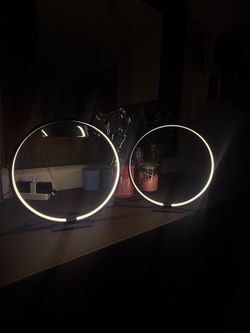 Lámparas LED/ Masivel Modern Black LED Round Ring Table Lamp, Corded w/ Inline On/Off Switch