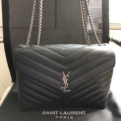 SAINT LAURENT PARIS 2way Bag College Handbag 428056 Leather Black