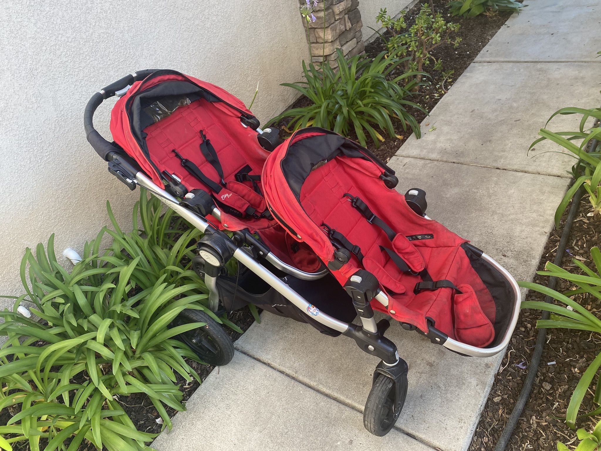 Red Double Stroller $50