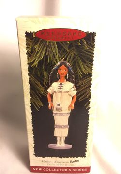 Collectible 1996 Hallmark Collector’s Series Handcrafted Native American Barbie Ornament