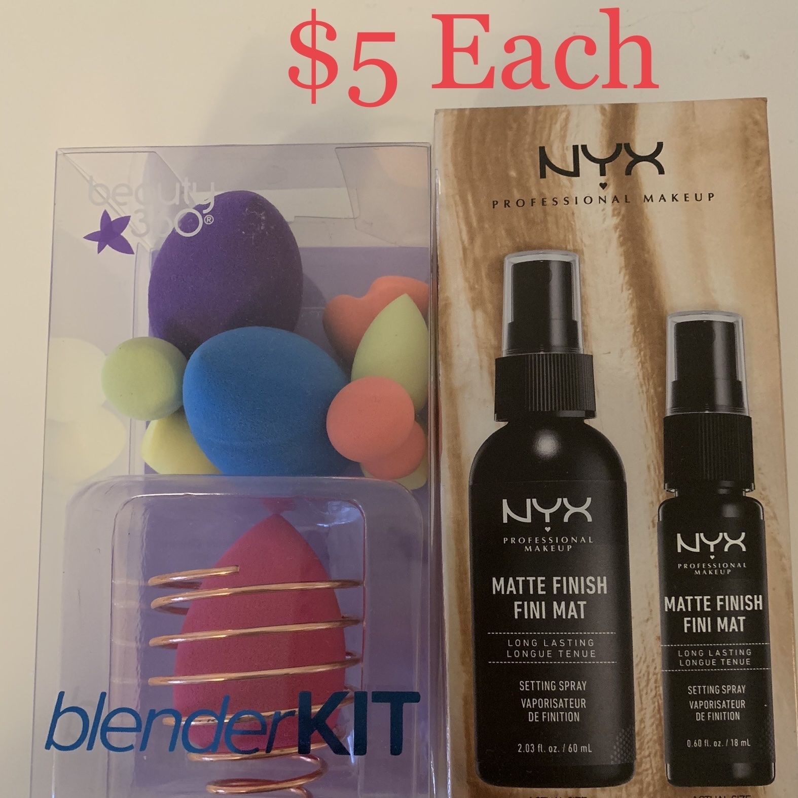 Makeup, GSQ Blender Kit, NYX Setting Spray