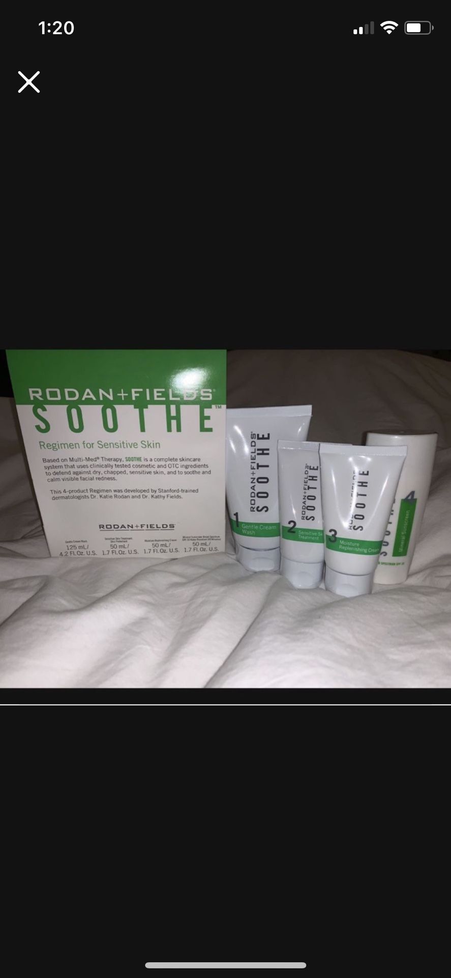 new Rodan and Fields Soothe Skincare Regiment 4pc Set