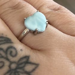 Heart Shaped Larimar Ring