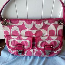 Coach  Pink &; Silver Purse 