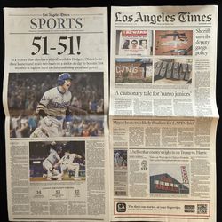 LA Times Dodgers Shohei Ohtani 51/51 Club 