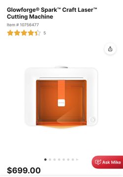 Glowforge spark at a fair price never used