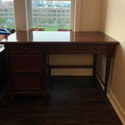 Dark Brown Writing Desk with Drawers