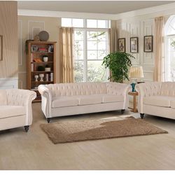 RARZOE 3 Pieces of Living Room Furniture Velvet Sofa Sets