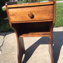 Side Table With Magazine Rack And Drawer