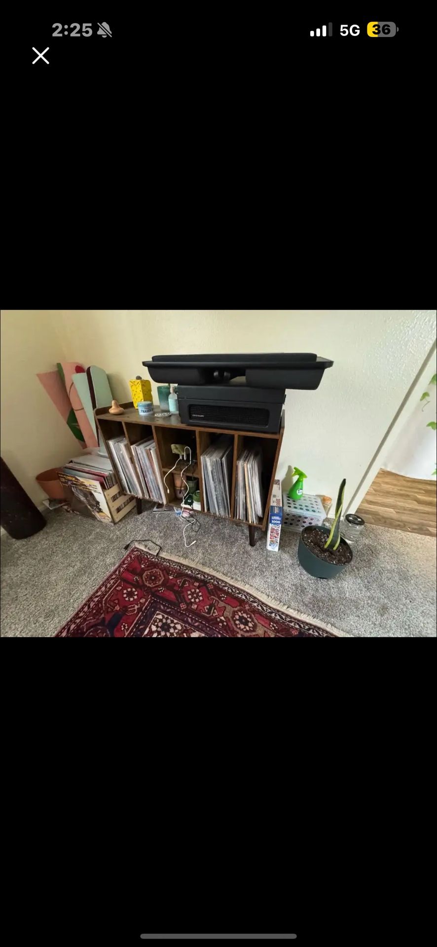 Wooden Vinyl Record Storage Cabinet