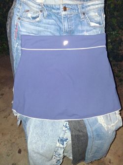 Blue Mini Skirt with White Trim