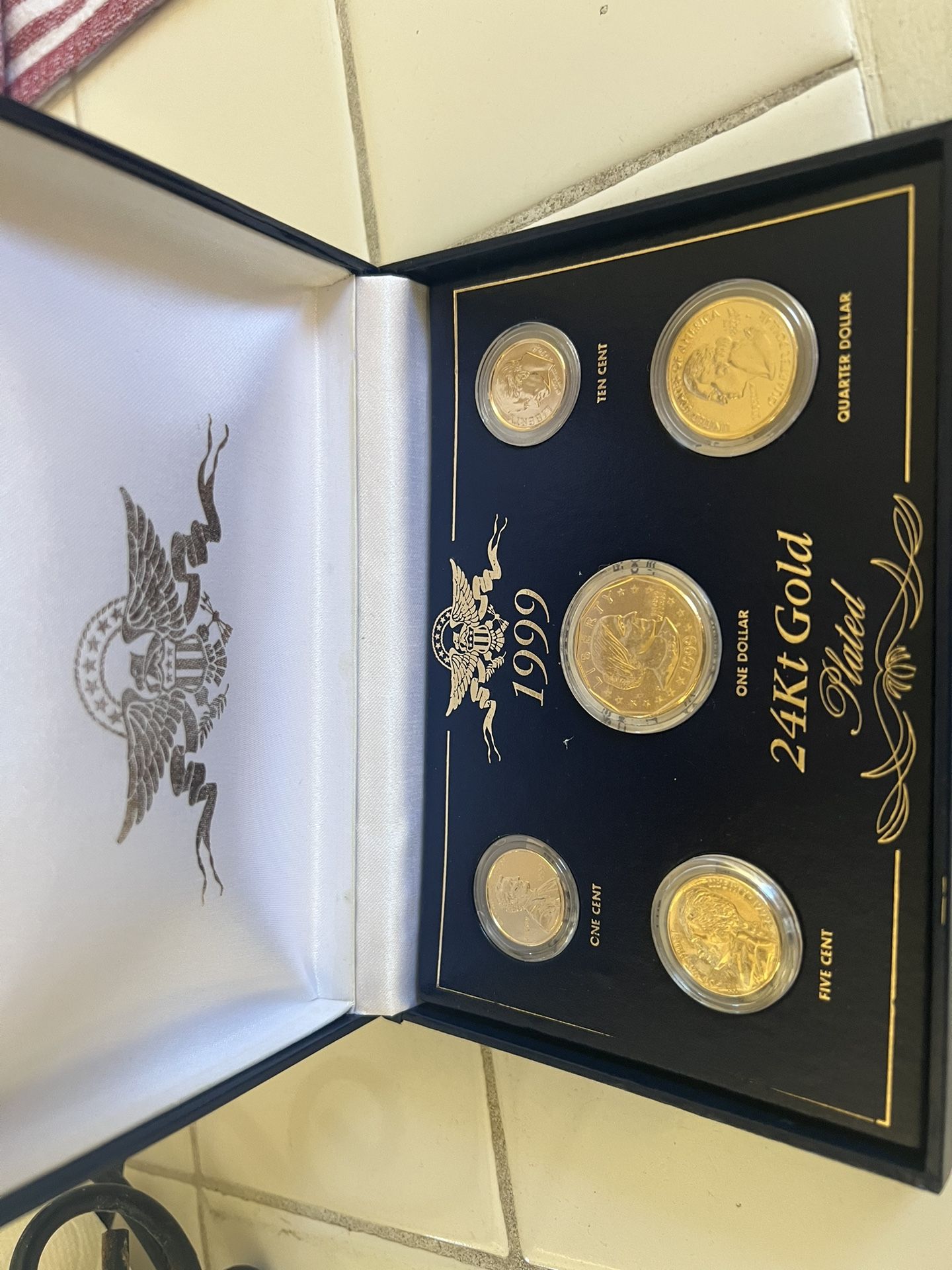 1999 24k Gold Plated 5 Peace Coin Set