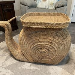 Urban Outfitters Snail Rattan Side Table