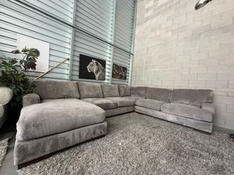 Large silver gray sectional- free delivery