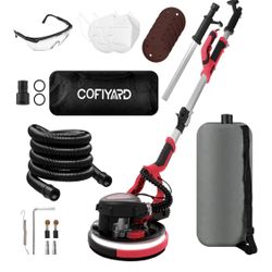 Brand New Drywall Sander with Vacuum Dust Collector,1250W Electric Drywall Sander ,7 Variable Speed LED Light RPM,Foldable & Extendable Handle