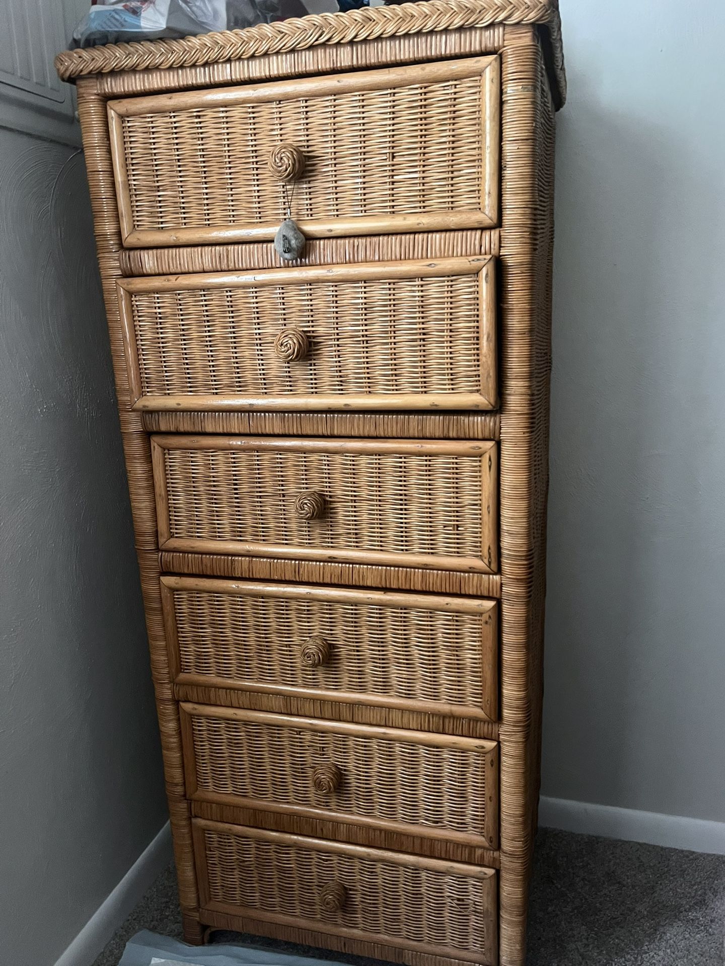 Tall Wicker Dresser