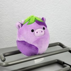 3.5" Squishmallow Frederick The Purple Eggplant Cow Keychain Charm Plush