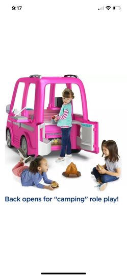 12V Power Wheels Barbie Dream Camper Battery Powered Ride On with Music Sounds 14 Accessories for Sale in Kissimmee FL OfferUp