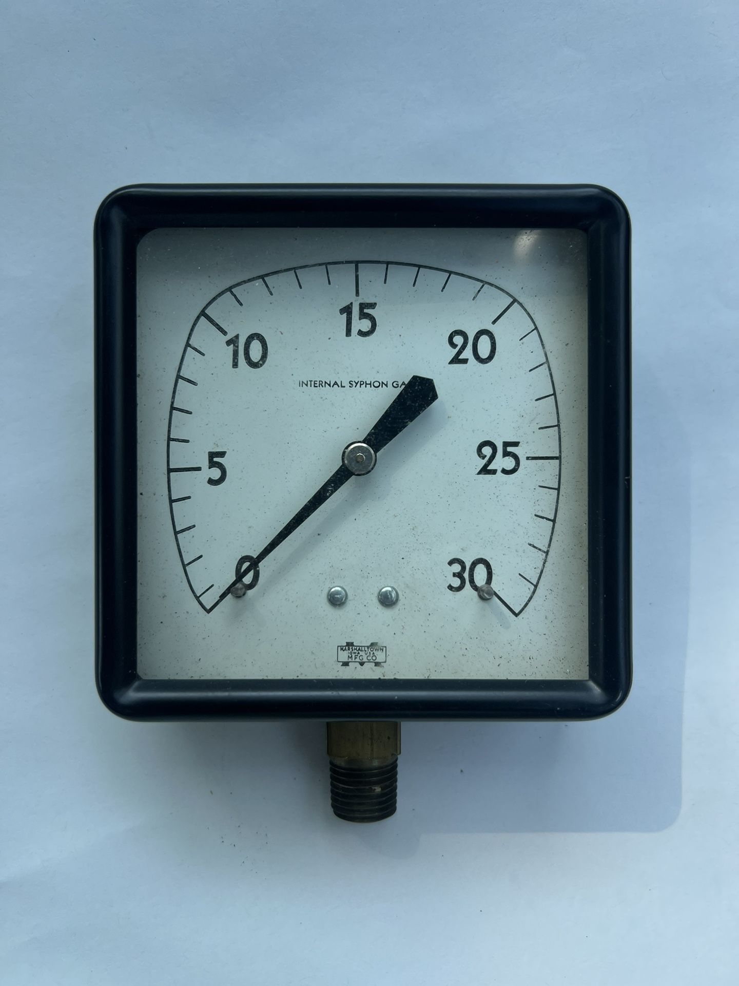 Vintage Marshal Town Internal Syphon Pressure Square Gauge 