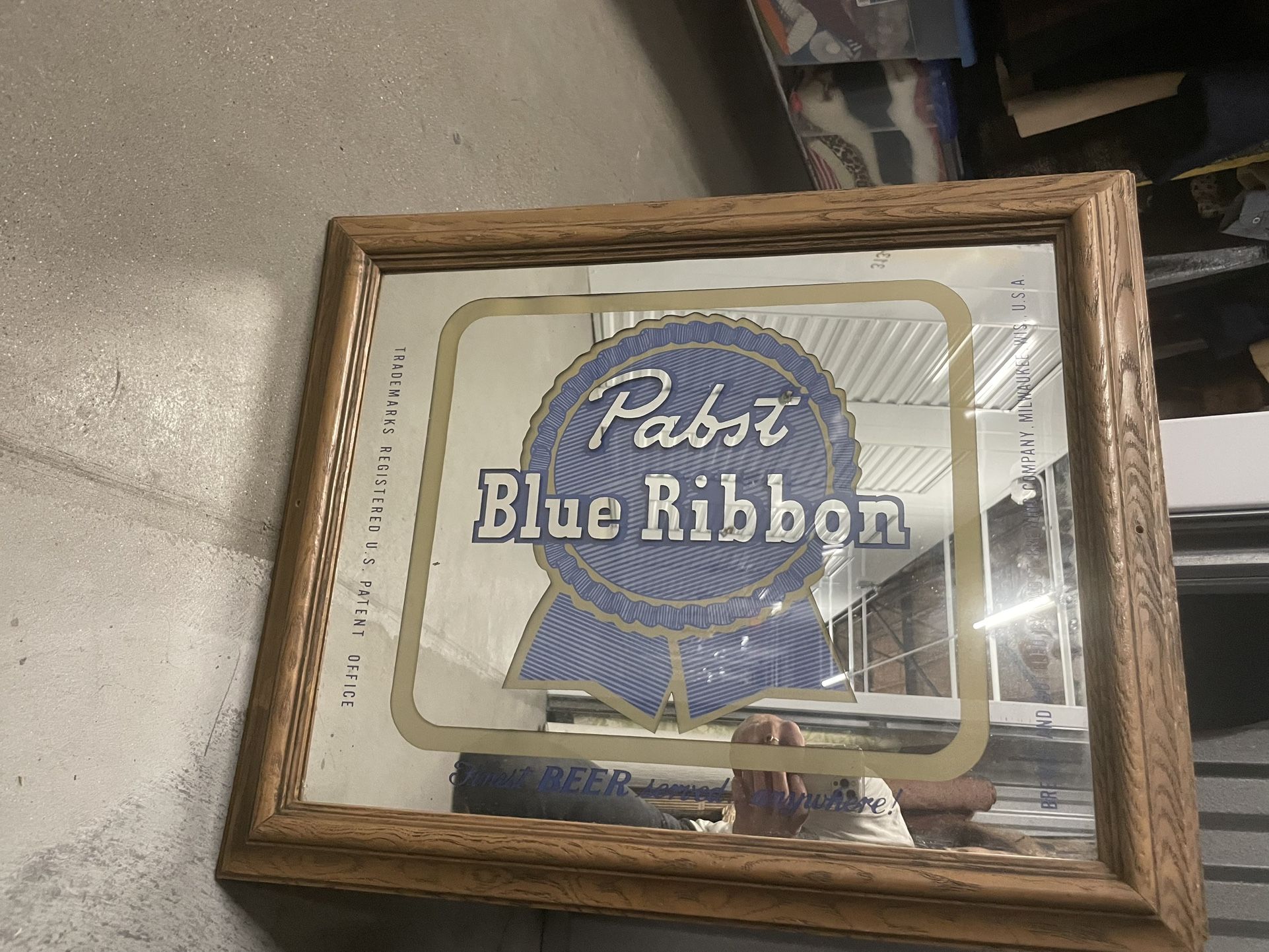 Vintage PBR Pabst Blue Ribbon Beer Mirror