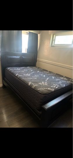 Full Bed Frame with Bamboo Mattress