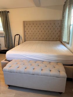 Bed Frame California King with Ottoman Storage