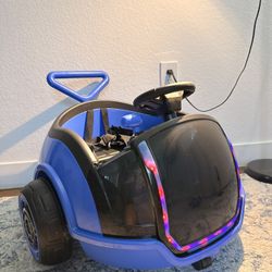 Kids Ride-On Push Car 2-in-1 with Lights & Adjustable Handle