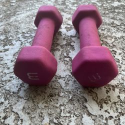 Pair Of 3 Lb Dumbbells 