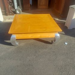 Tables: Coffee: Stylish Modern Wooden Coffee Table with Chrome Legs