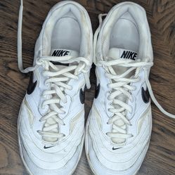 Nike Court Lite Tennis Shoes White Black Swoosh 845021-100 Mens Sz 9.5 Sneakers
