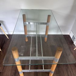 Vintage Glass Top Kitchen Table