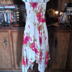 Sun Dress Hibiscus 🌺 Tropical Asymmetrical Size Small