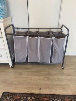 4-Bag Laundry Sorter Cart on Wheels