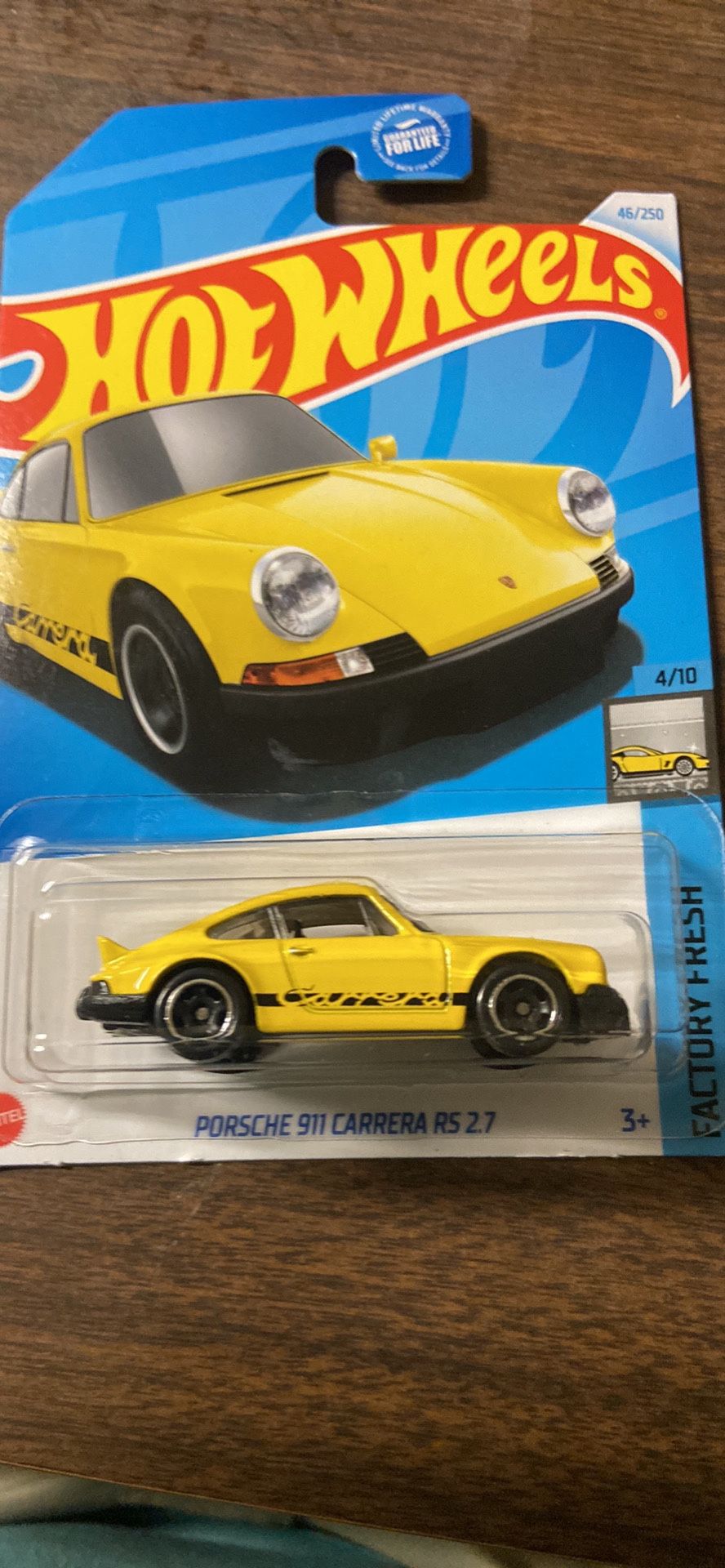 Mattel Hot Wheels Porsche 911 Carrera RS 2.7, Factory Fresh 4/10 [Yellow] 46/250