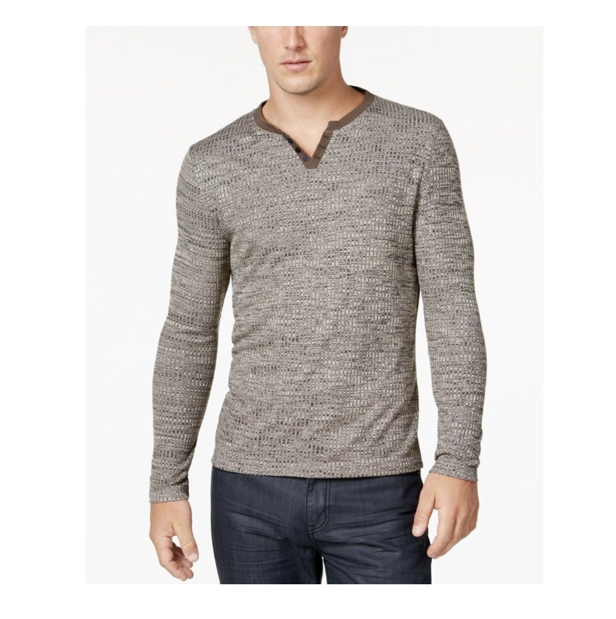 Alfani Men's Textured Space-Dyed Stretch Henley