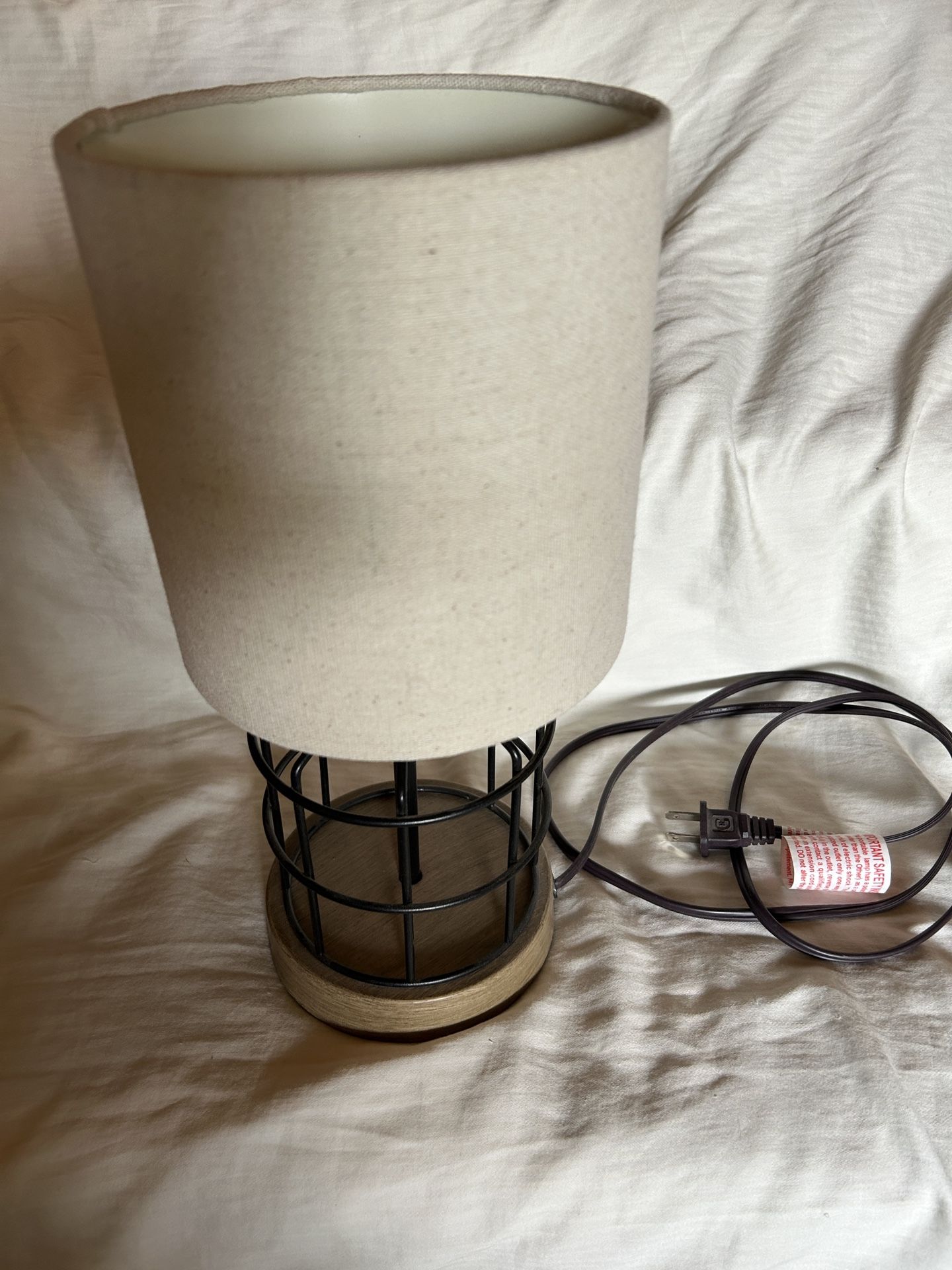Black Metal Cage Style Desk Lamp