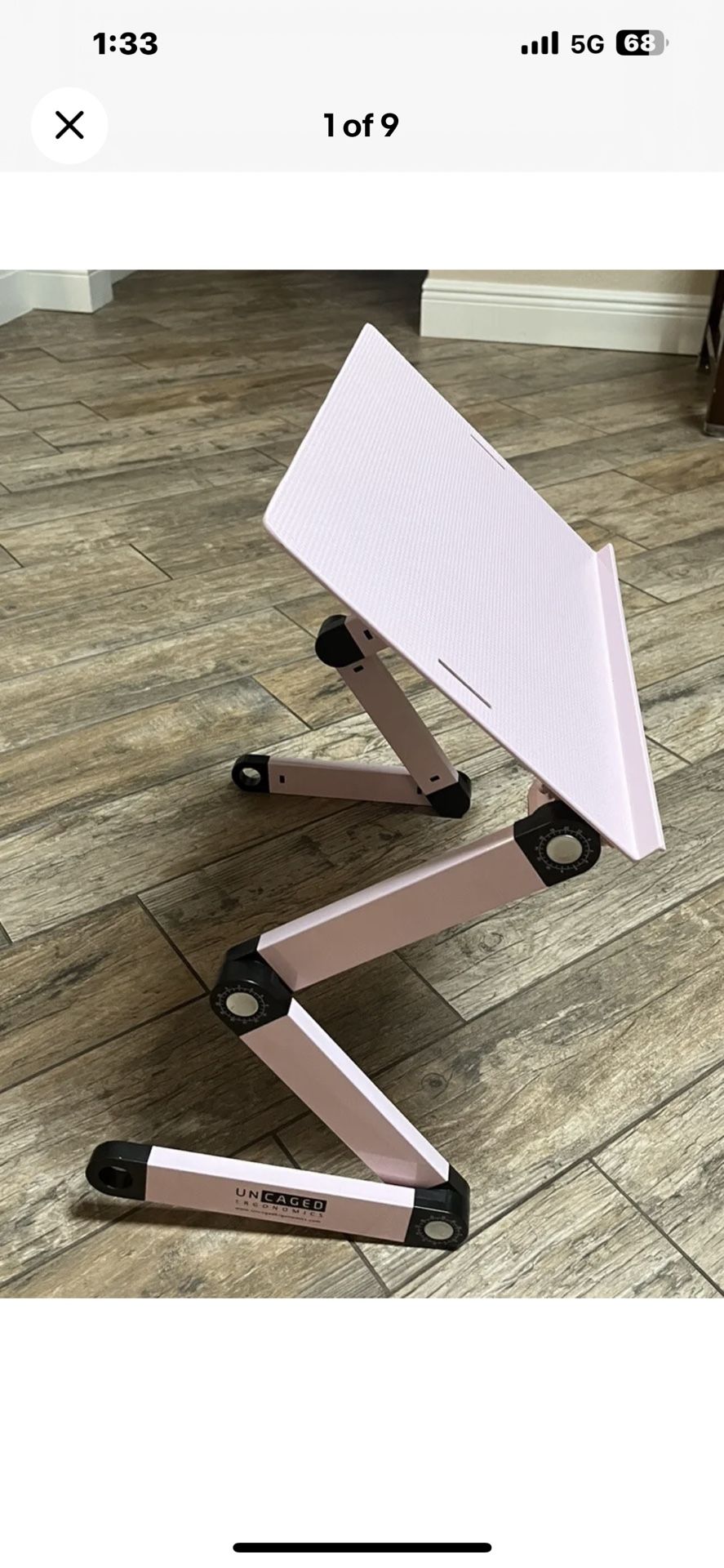 New !Uncaged Ergonomics WorkEZ Best Laptop Stand Lap Desk Barbie PINK Adjustable Specs in pictures NEW.
