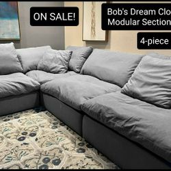 Gray Cloud Modular Sectional Couch Sofa 