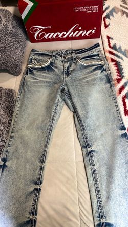 Light Wash boot cut Jeans with Contrast Stitching