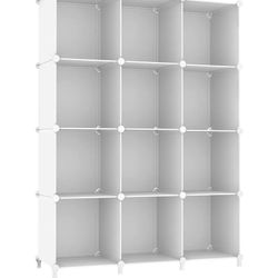 AWTATOS Cube Storage Organizer Storage 12 Cube Bookshelf DIY Plastic Closet 