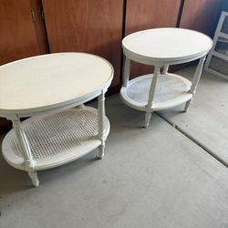 2 Oval Vintage Nightstand End Tables 