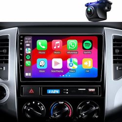 Car Radio Stereo for Toyota Tacoma 2005-2015, Wireless CarPlay Android Auto, 9” Touch Screen Head Units, Backup Camera