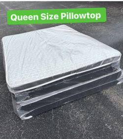 NEW QUEEN SIZE PILLOWTOP MATTRESS AND BOX SPRING 80x60” - 2PC