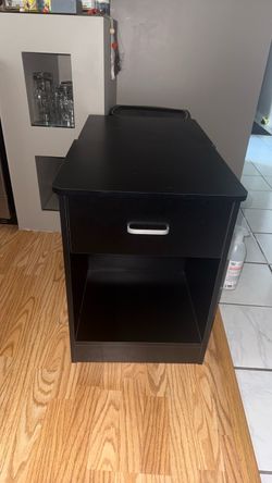 Black Nightstand with Drawer
