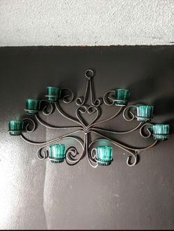 Rustic Scroll Iron Wall Candelabra Handcrafted